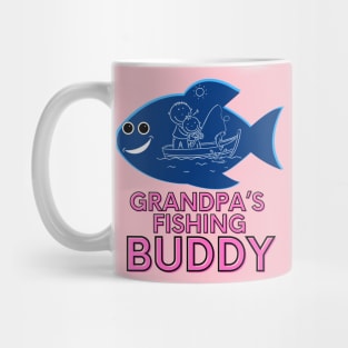 Father's Day Grandpa's fishing buddy girl pink Mug